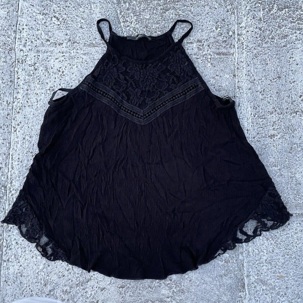 Papaya Women Top Black Blouse Tank Top Laces Size S - Picture 5 of 10
